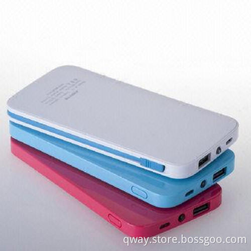 Li-polymer Cell 5,000mAh Power Bank for iPhone and iPad, Same Time, 5V/1A Input, 3-5 Hours